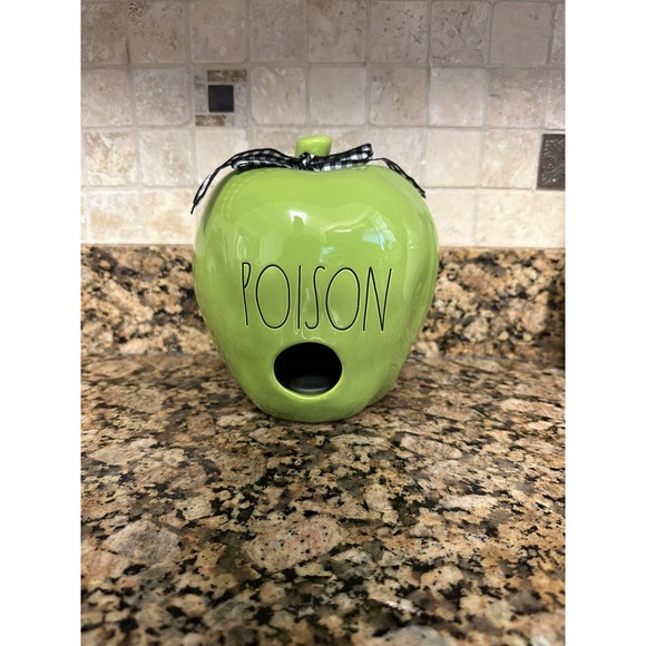 Rae Dunn "POISON" Green Apple Birdhouse - Online Exclusive NWT - Picture 1 of 3
